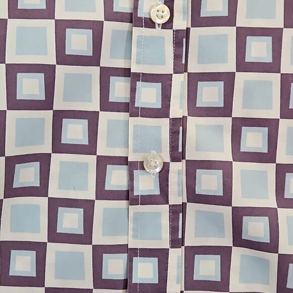 Roar Poplin Douce Button-Down Shirt Men's Size Small Long Sleeve Retro Geometric - Picture 9 of 16